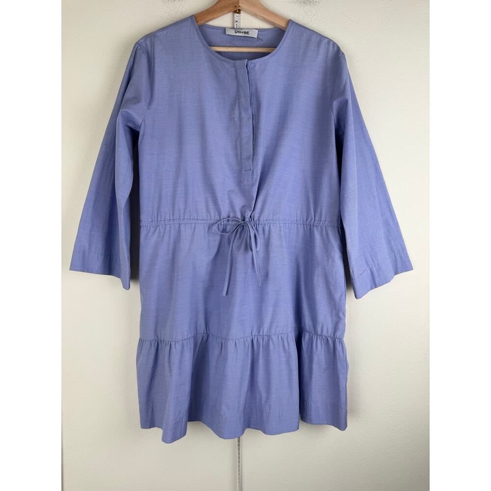 Pomander Place Do+Be Lucy Chambray Blue Tie Waist Dress M - Picture 7 of 15